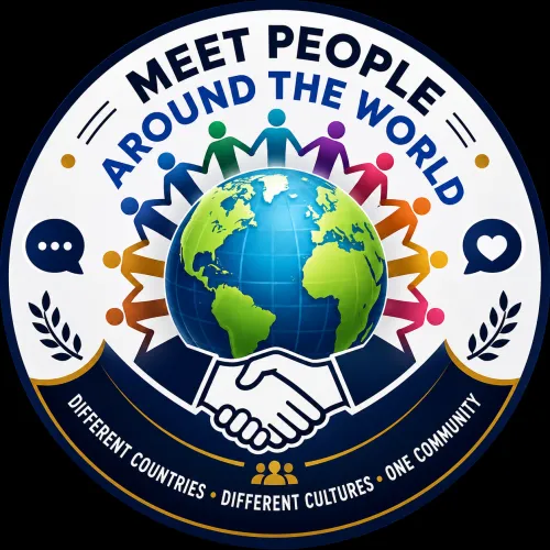 MEET PEOPLE AROUND THE WORLD 🌎  WhatsApp Group Icon - Friendship